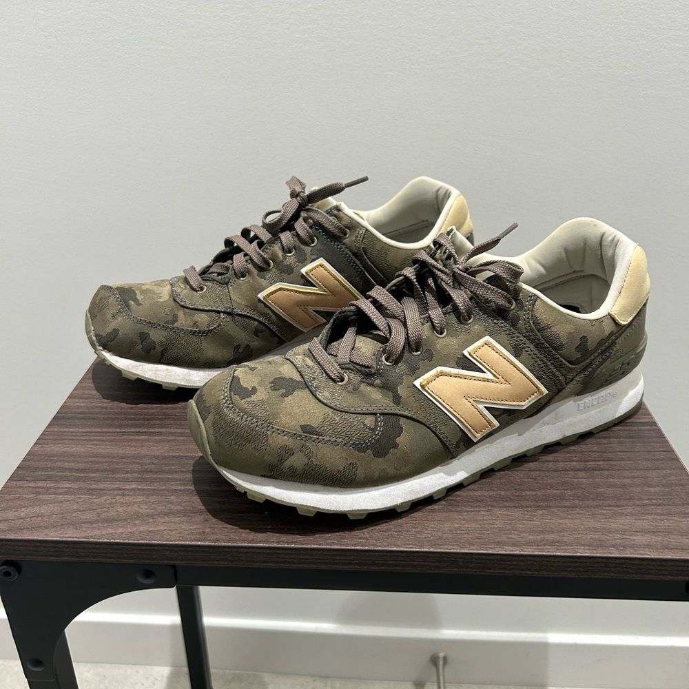 New Balance Men's Camouflage Sneakers in Olive and Tan